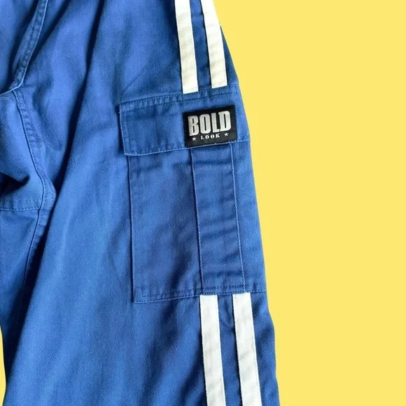 Vintage 90s y2k blue and white cargo wide leg pants XS - Picture 7 of 8